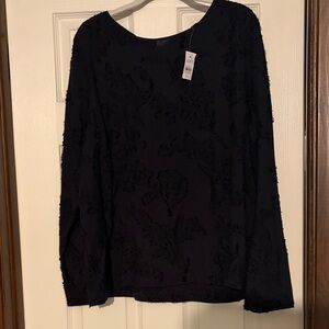 LOFT Black Textured Women's Blouse
